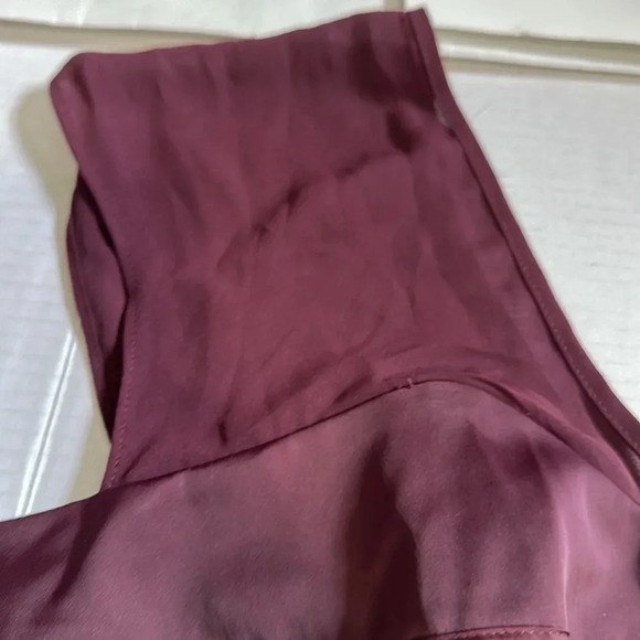 WORTHINGTON Burgundy Short Sleeve Corset Blouse Mesh size 14 NWT - Picture 2 of 7